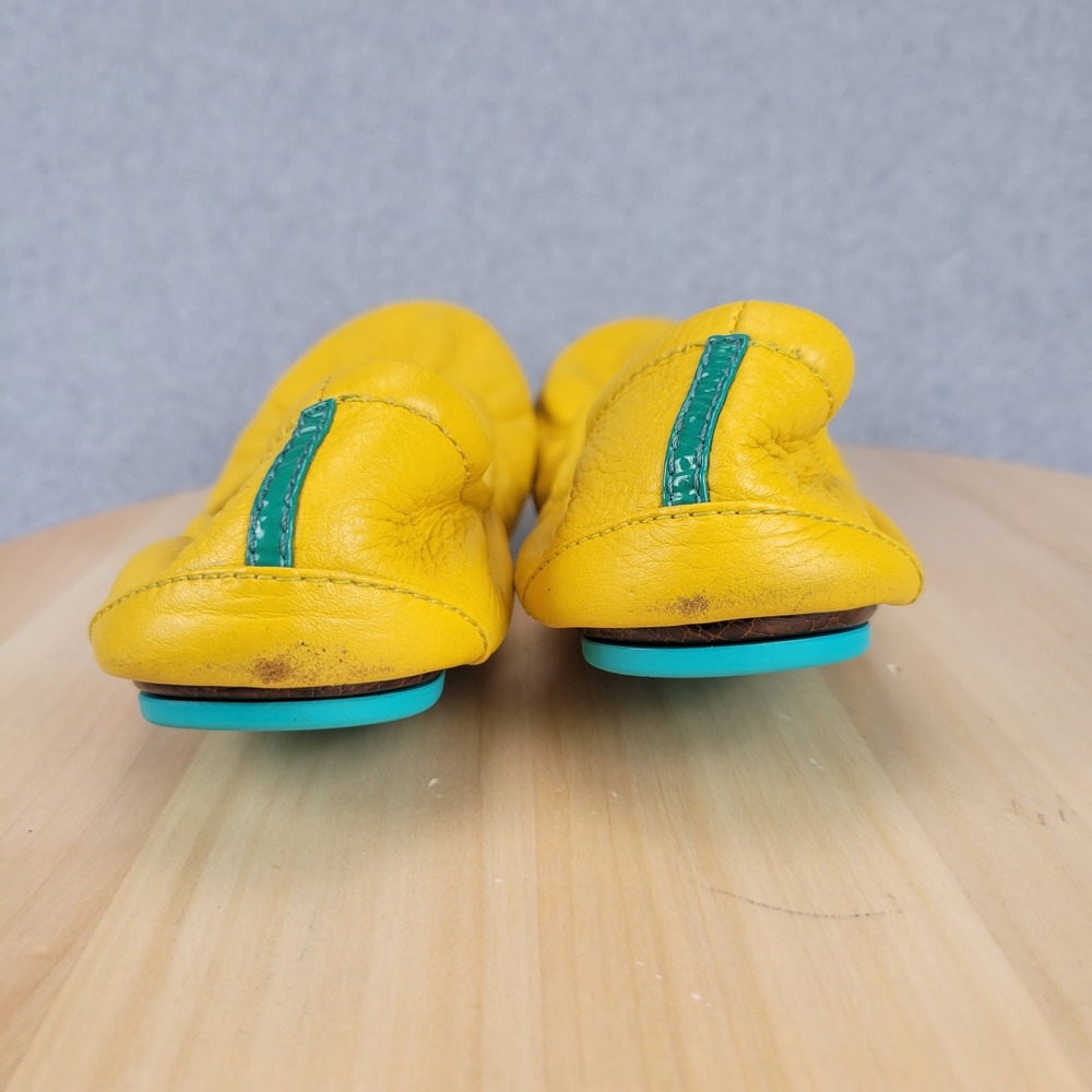 Tieks Ballet Flats Women 8 Canary Yellow Leather Foldable Split Sole Classic - Picture 4 of 12
